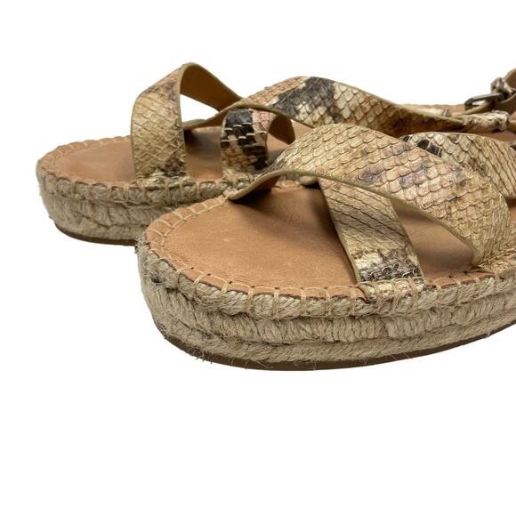 Madewell | Malia Espadrille Sandal in Snake Embossed Leather - Picture 7 of 10